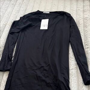 Zara Elegant Black Long Sleeve Dress
